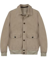 Montedoro - Buttoned Suede Leather Jacket - Lyst