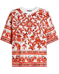Dolce & Gabbana - Majolica-Print Jersey T-Shirt - Lyst