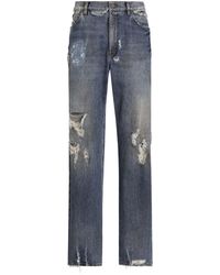 Dolce & Gabbana - Oversize Cotton Jeans With Tag - Lyst