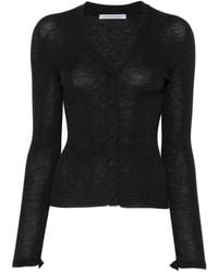 Cecilie Bahnsen - Ribbed-Knit V-Neck Cardigan - Lyst