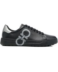 Ferragamo - Number Low-top Leather Sneakers - Lyst