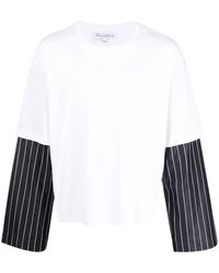 JW Anderson - Striped-Sleeve Cotton T-Shirt - Lyst