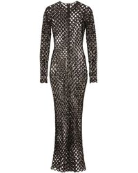 Dolce & Gabbana - Sequinned Mesh Maxi Dress - Lyst