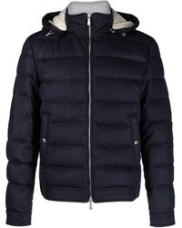 Eleventy - Hooded Zip-up Padded Jacket - Lyst