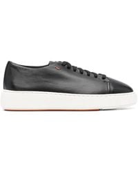 Santoni - Leather Low-Top Sneakers - Lyst