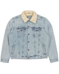 Guess - Sherpa-Collar Denim Jacket - Lyst