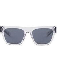 Prada - Logo-Print Rectangle-Frame Sunglasses - Lyst