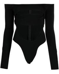 Mugler - Off-shoulder Cut-out Bodysuit - Lyst