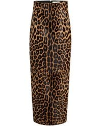 KHAITE - Leopard Print Slit Maxi Skirt - Lyst