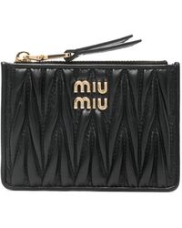 Miu Miu - Matelassé Nappa Leather Card Holder - Lyst