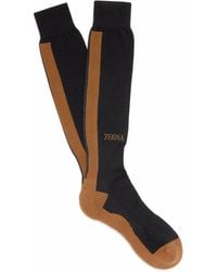 ZEGNA - Intarsia-Logo Techmerino Wool Socks - Lyst