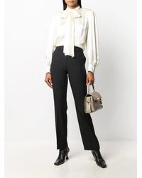 Alberta Ferretti - Pussy-Bow Tie Silk Blouse - Lyst