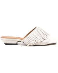 SERGIO MORETTI FIRENZE - Fringed Square-Toe Sandals - Lyst