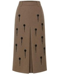 Isabelle Blanche - Inverted-Pleat Midi Skirt - Lyst