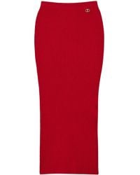 Twinset - Ribbed-Knit Midi Skirt - Lyst