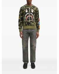 A Bathing Ape - 1St Camo Shark Crewneck Sweatshirt - Lyst