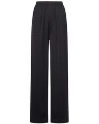 Balenciaga - Viscose Trousers With Allover Tone-On-Tone Logo - Lyst