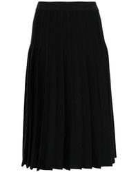 Thom Browne - Pleated Knitted Midi Skirt - Lyst