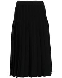 Thom Browne - Pleated Knitted Midi Skirt - Lyst