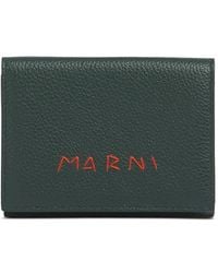 Marni - Logo-Embroidered Trifold Wallet - Lyst