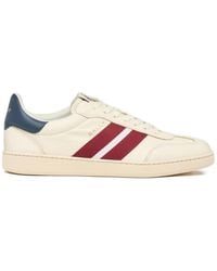 Bally - Retro Crest Striped Leather Sneakers - Lyst