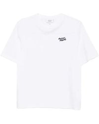 Maison Kitsuné - Katoenen T-Shirt Met Geborduurd Logo - Lyst