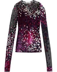 Lanvin - Semi-Sheer Long-Sleeve Top - Lyst