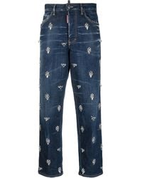 DSquared² - Crystal Flies High-Rise Jeans - Lyst