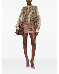 retroféte - Snake-Print Pussy-Bow Blouse - Lyst