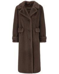 Herno - Manteau En Fourrure Artificielle À Simple Boutonnage - Lyst