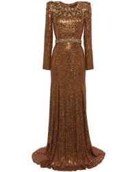 Jenny Packham - Georgia Sequined Long-sleeve Gown - Lyst