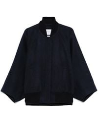 Max Mara Zenone Cashmere Cape Bomber Jacket in Blue | Lyst