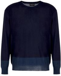 Giorgio Armani - Crew-Neck Stripe-Pattern Jumper - Lyst