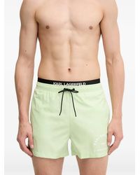 KARL LAGERFELD - Logo-Print Drawstring Swim Shorts - Lyst