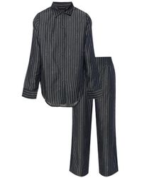 Emporio Armani - Logo-Pinstripe Pajamas - Lyst