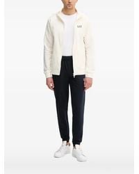 EA7 - Logo-Print Zip-Up Hoodie - Lyst