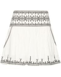 Isabel Marant - Marant Étoile - White Picadilia Embroidered Cotton Skirt - Women's - Organic Cotton/cotton/viscose - Lyst