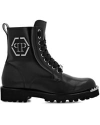 Philipp Plein - Botas con placa del logo - Lyst