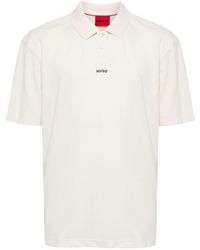 HUGO - Logo-print Cotton Polo Shirt - Lyst