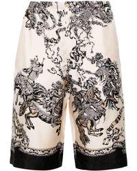 Gucci - Zijden Shorts Met Barokprint - Lyst