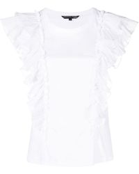 Veronica Beard - Ruffle-detail Cotton T-shirt - Lyst