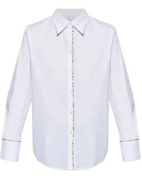 Paul Smith - Buttoned Stripe-Trim Shirt - Lyst