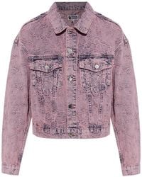 A Bathing Ape - Line Camo Patterned Denim Jacket - Lyst