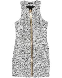 Balmain - Tweed Mini-Jurk Met Rits - Lyst