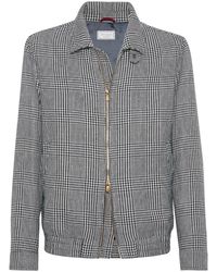 Brunello Cucinelli - Jack Met Pied-De-Poule Print En Rits - Lyst