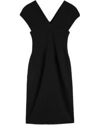 Jil Sander - Wool Sablé V-Neck Dress - Lyst