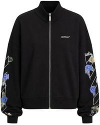 Off-White c/o Virgil Abloh - Floral-Print Arrows Zip-Up Sweatshirt - Lyst