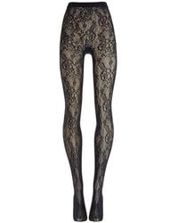 Wolford - Floral Lace-Mesh Tights - Lyst
