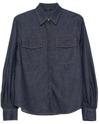7 For All Mankind - Balloon-Sleeve Denim Shirt - Lyst