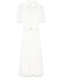 Nissa - Lace-Detailed Silk Midi Dress - Lyst